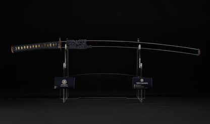 Antique Japanese Katana Sword with Hoso-Suguha Hamon, Phoenix Fuchi and Coin Menuki — Muromachi Period