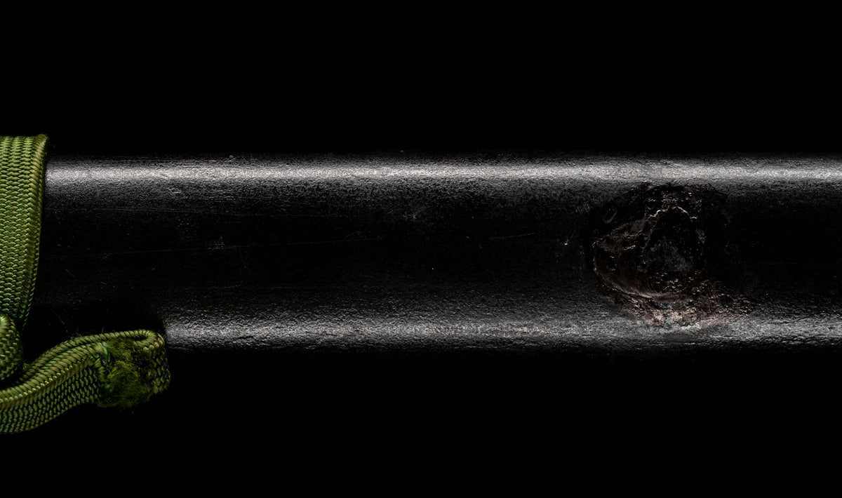 Antique Japanese Katana Sword attributed to Sagami no Kami Yasuyuki with Suguha Hamon, Wave Fuchi-Kashira and Blue-Ground Iron Tsuba — Edo Shintō