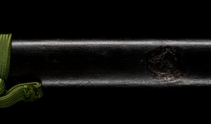 Antique Japanese Katana Sword attributed to Sagami no Kami Yasuyuki with Suguha Hamon, Wave Fuchi-Kashira and Blue-Ground Iron Tsuba — Edo Shintō