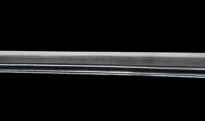 Antique Japanese Katana Sword attributed to Sagami no Kami Yasuyuki with Suguha Hamon, Wave Fuchi-Kashira and Blue-Ground Iron Tsuba — Edo Shintō