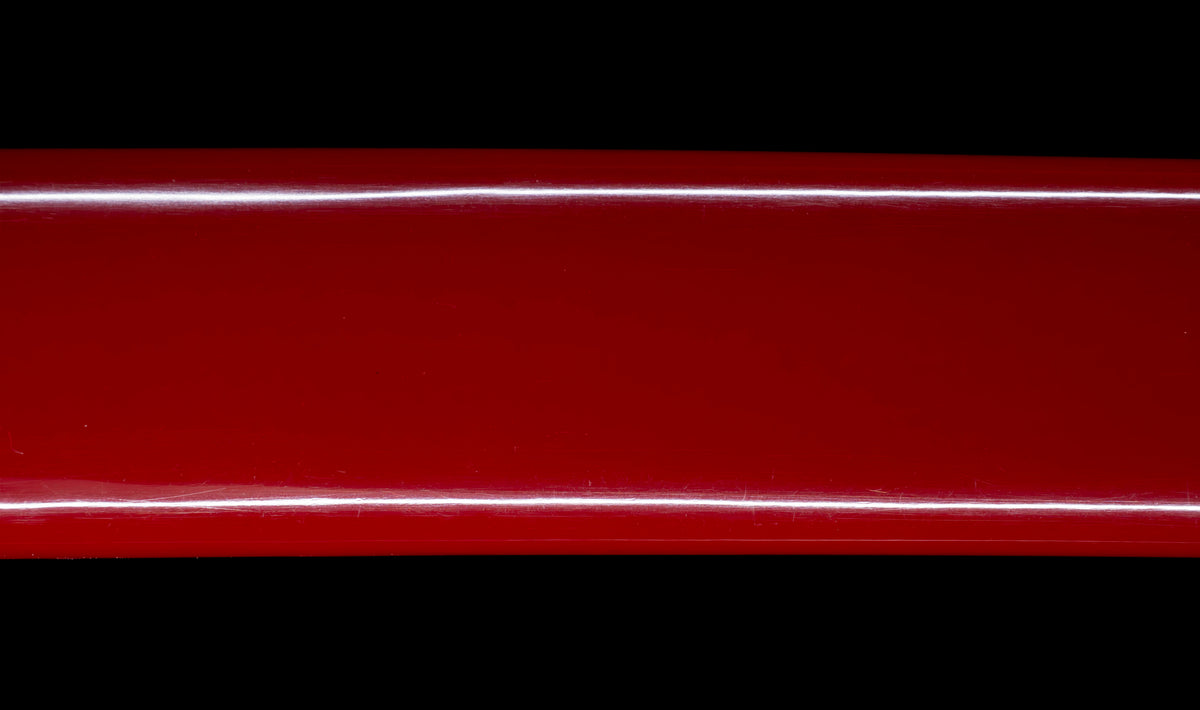 Antiker japanischer katana mit notare-gunome hamon, vergoldeten Drachenfiguren-menuki und roter Lackierter saya — Edo-Periode