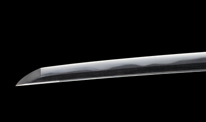 Antiker japanischer katana mit notare-gunome hamon, vergoldeten Drachenfiguren-menuki und roter Lackierter saya — Edo-Periode