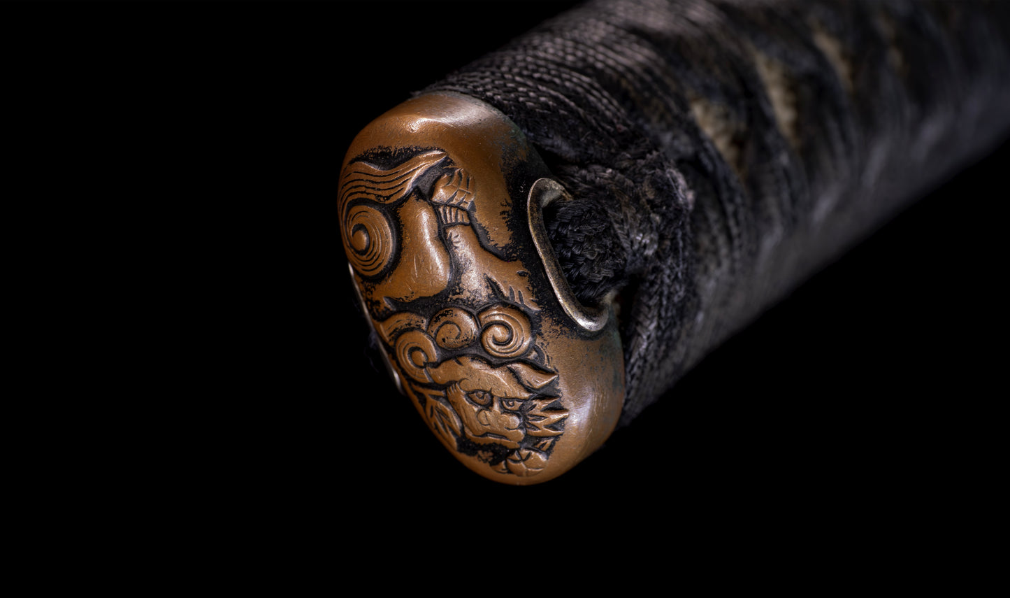 Antique Japanese Katana Sword, Late Edo Shishi Koshirae