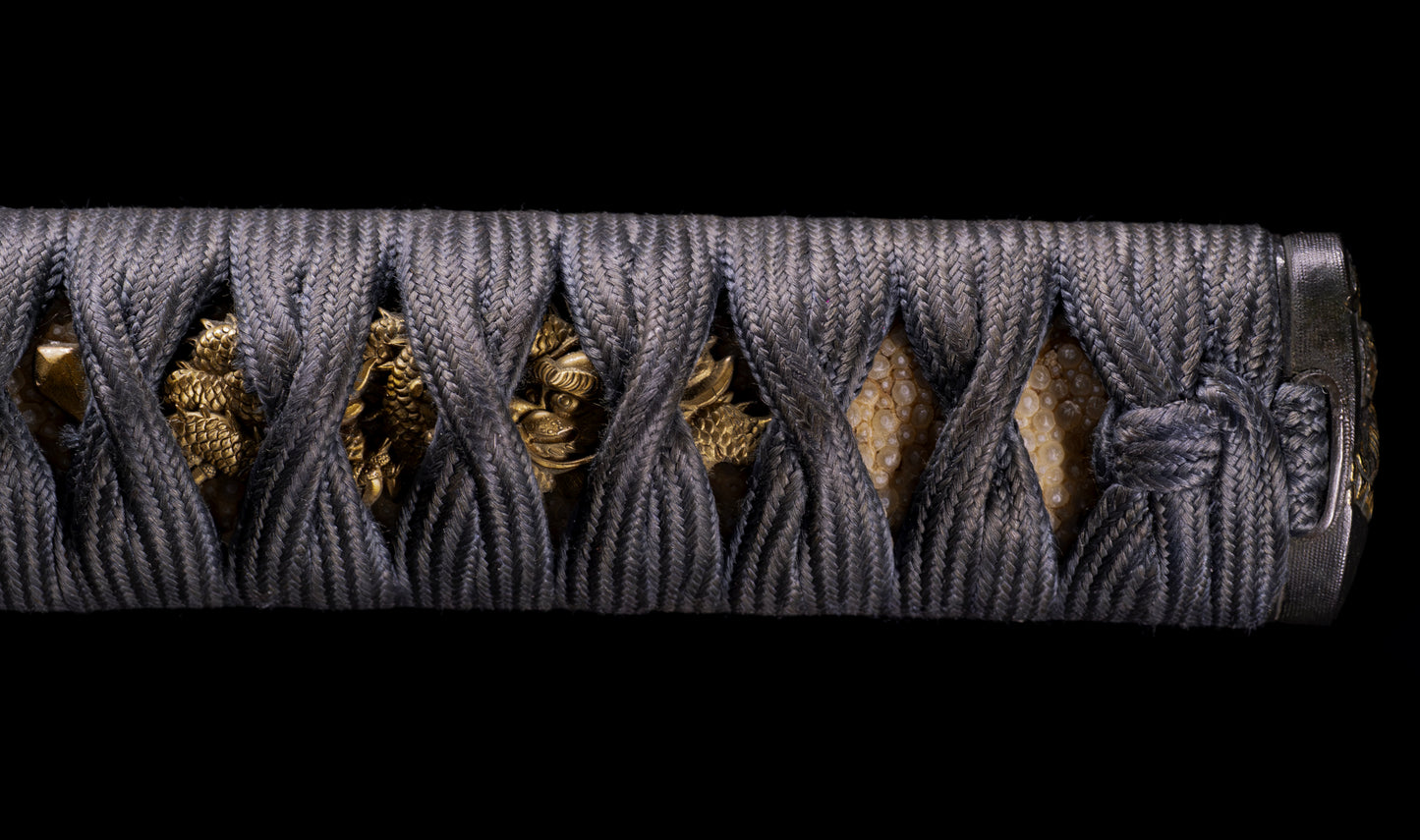 Antique Japanese Katana Sword, Edo Period with Musha-e Battle Koshirae