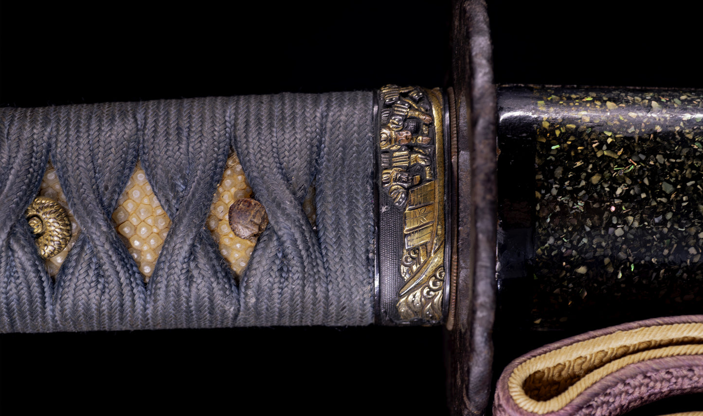 Antique Japanese Katana Sword, Edo Period with Musha-e Battle Koshirae