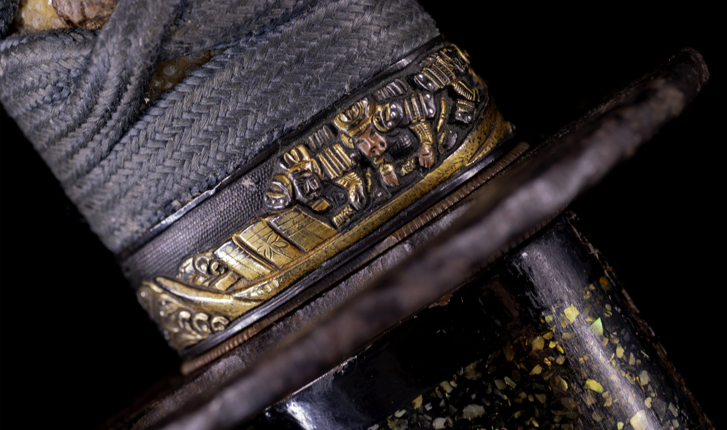 Antique Japanese Katana Sword, Edo Period with Musha-e Battle Koshirae