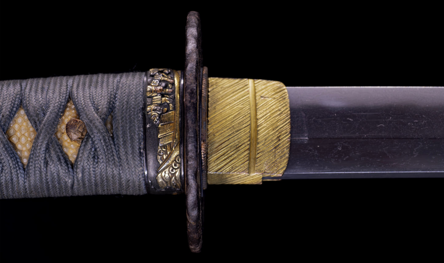 Antique Japanese Katana Sword, Edo Period with Musha-e Battle Koshirae