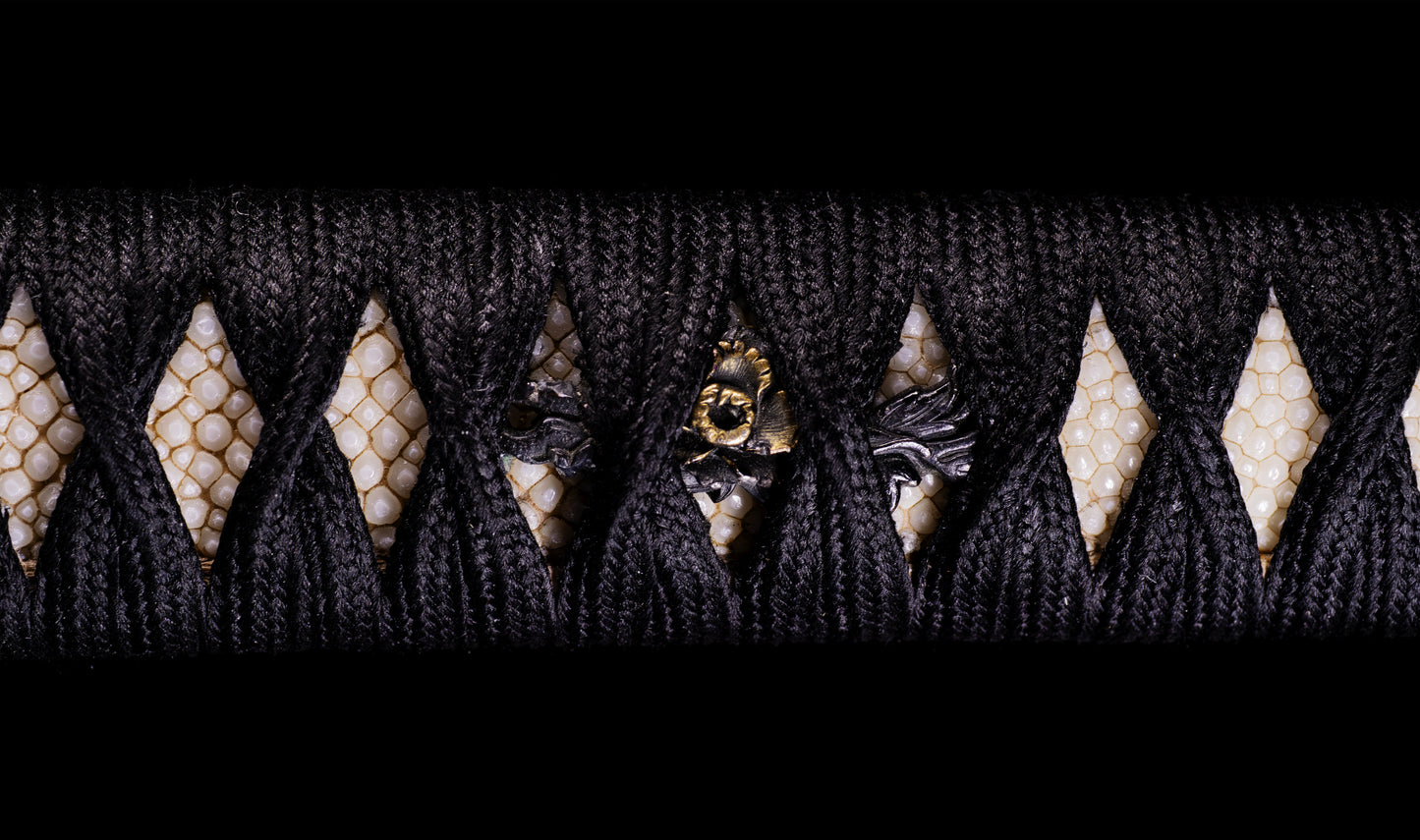 Antique Japanese Katana Sword signed Jumyo with Reddish Koshirae