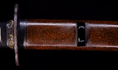 Antique Japanese Katana Sword signed Jumyo with Reddish Koshirae