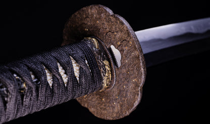 Antique Japanese Katana Sword signed Jumyo with Reddish Koshirae