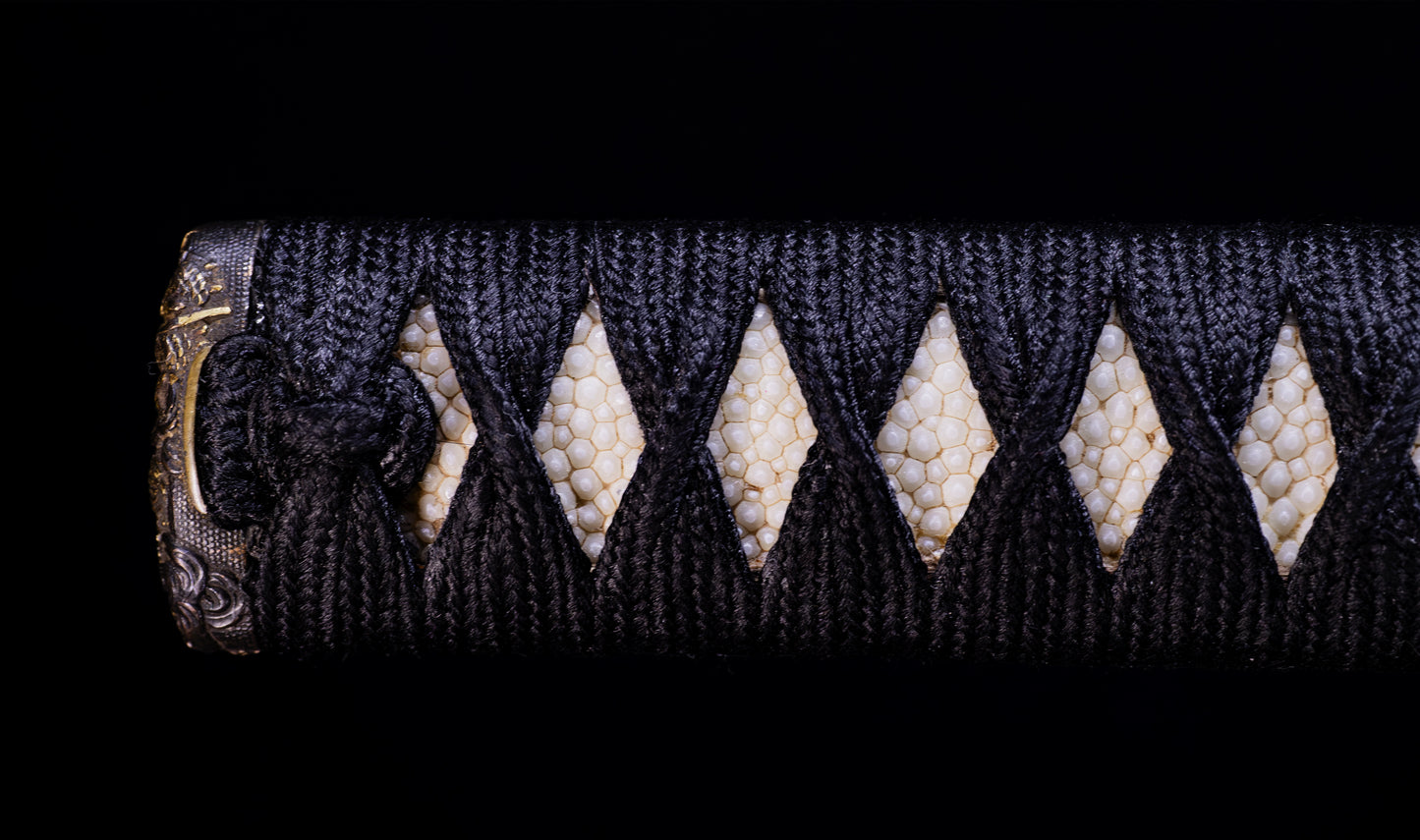 Antique Japanese Katana Sword signed Jumyo with Reddish Koshirae