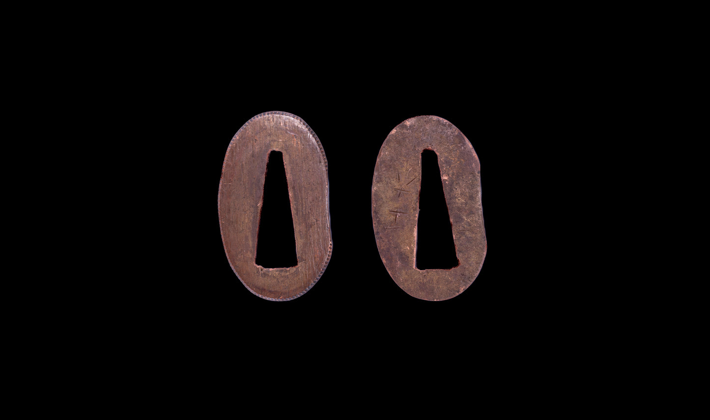 Antique Japanese Katana Sword with Tombo Dragonfly Menuki & Sansui Landscape Tsuba