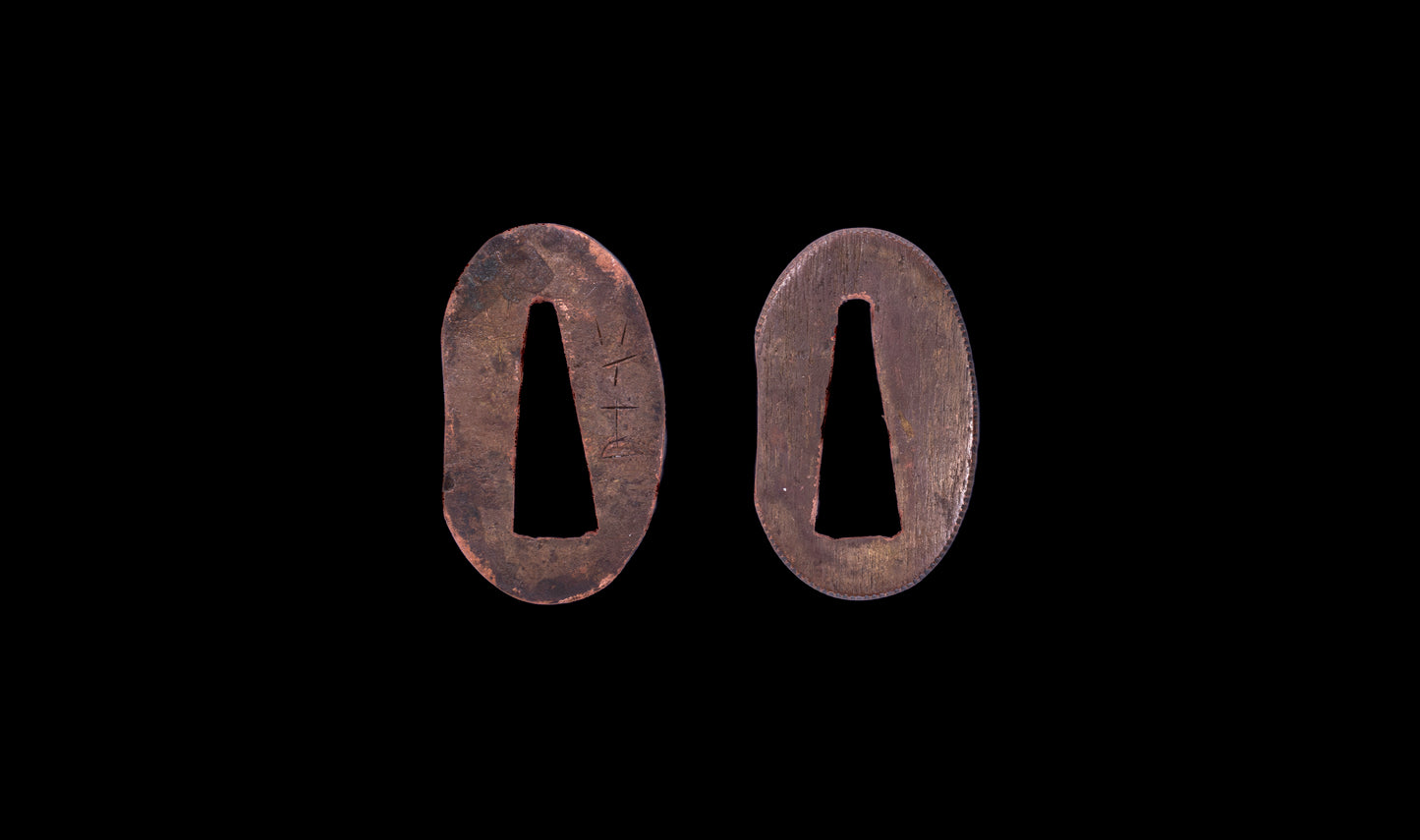 Antique Japanese Katana Sword with Tombo Dragonfly Menuki & Sansui Landscape Tsuba