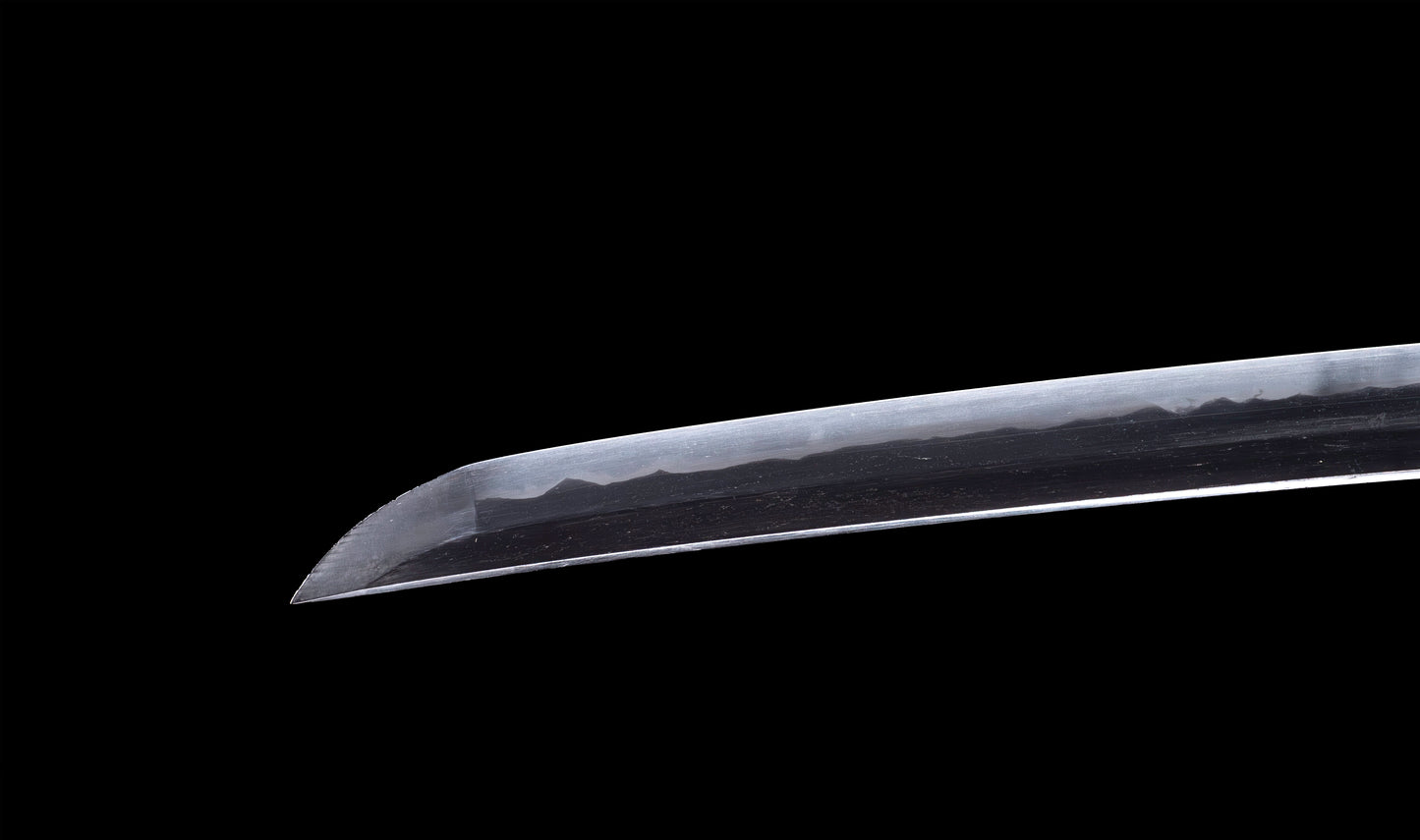 Antique Japanese Katana Sword with Tombo Dragonfly Menuki & Sansui Landscape Tsuba