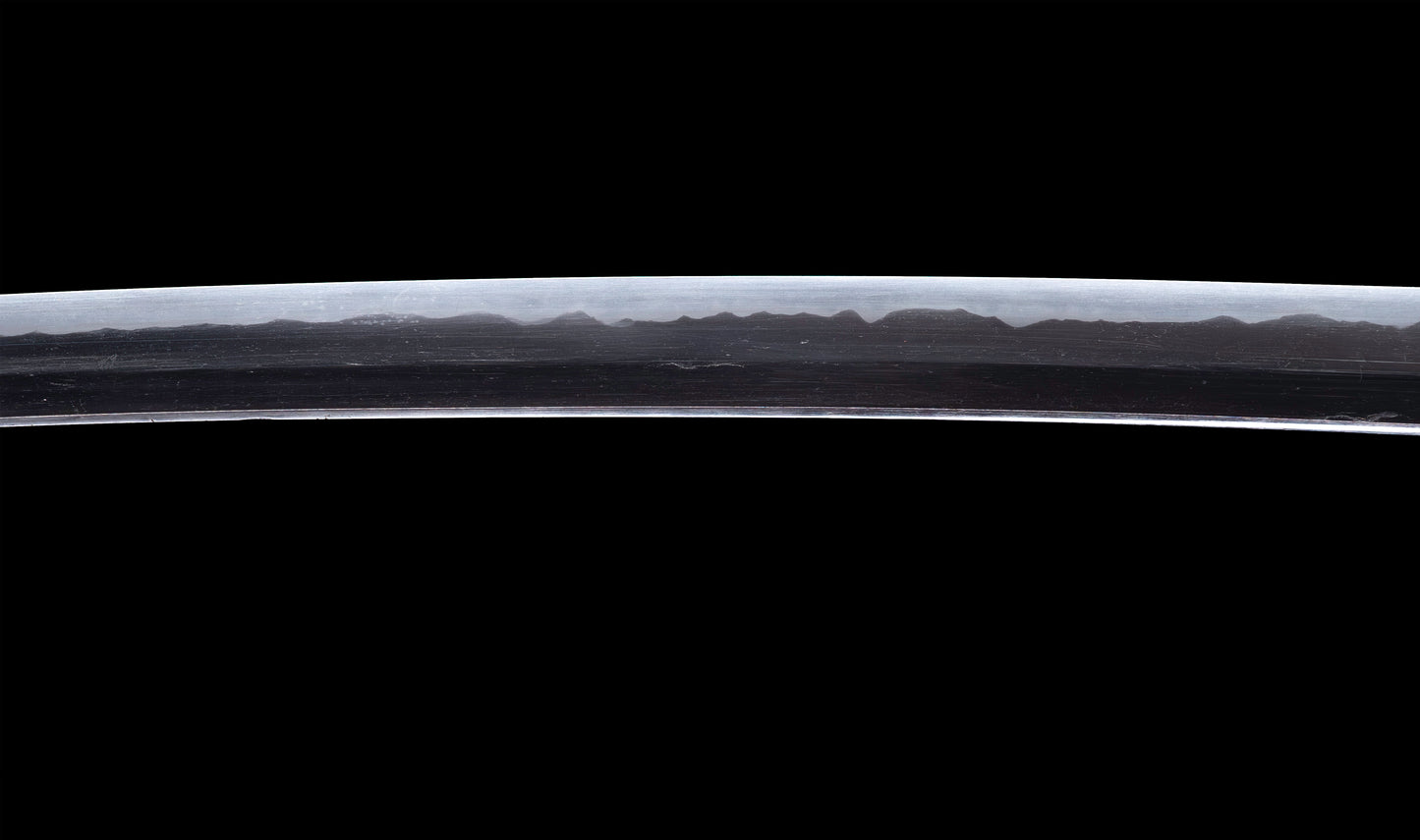 Antique Japanese Katana Sword with Tombo Dragonfly Menuki & Sansui Landscape Tsuba