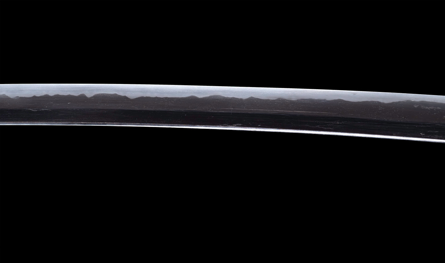 Antique Japanese Katana Sword with Tombo Dragonfly Menuki & Sansui Landscape Tsuba