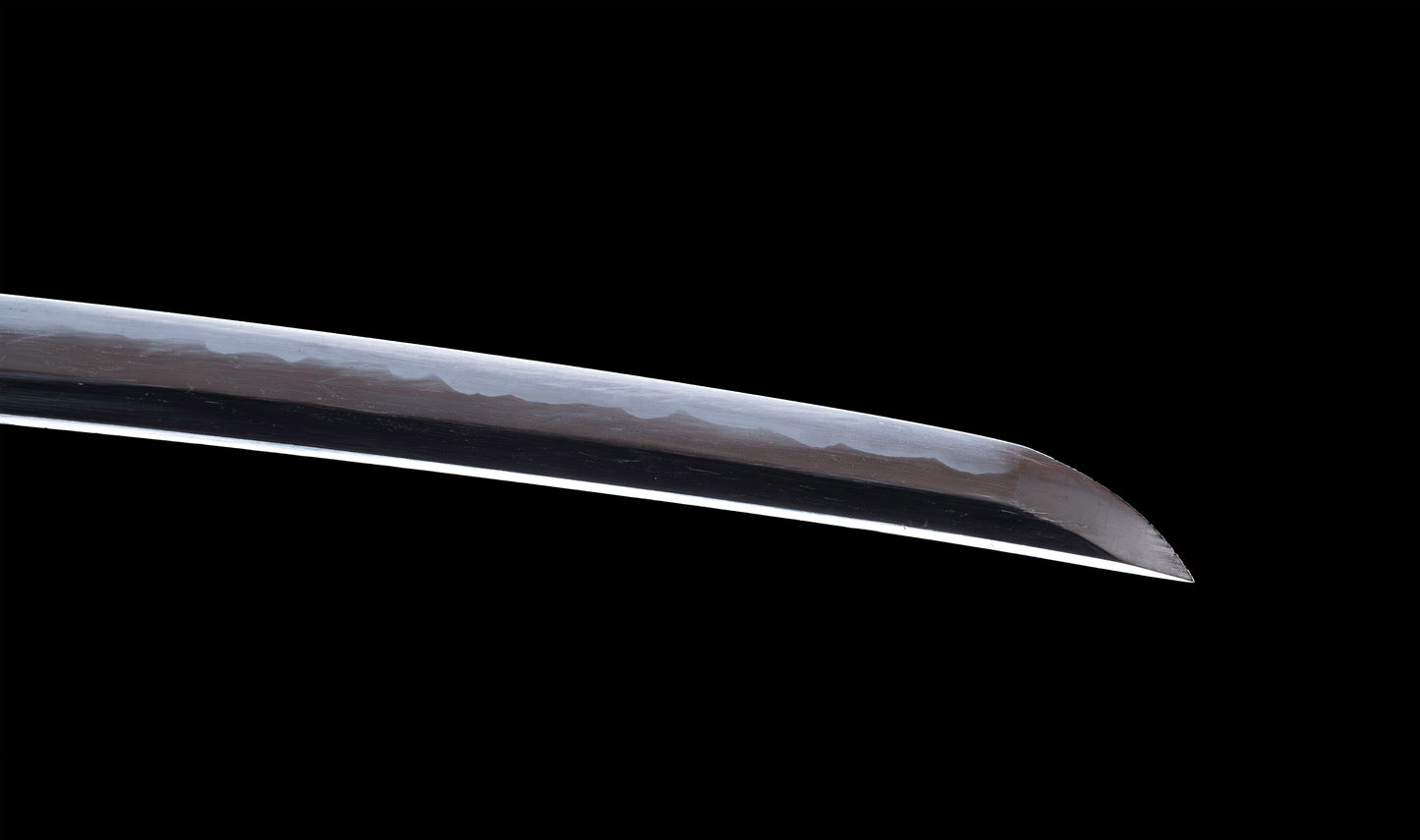 Antique Japanese Katana Sword with Tombo Dragonfly Menuki & Sansui Landscape Tsuba