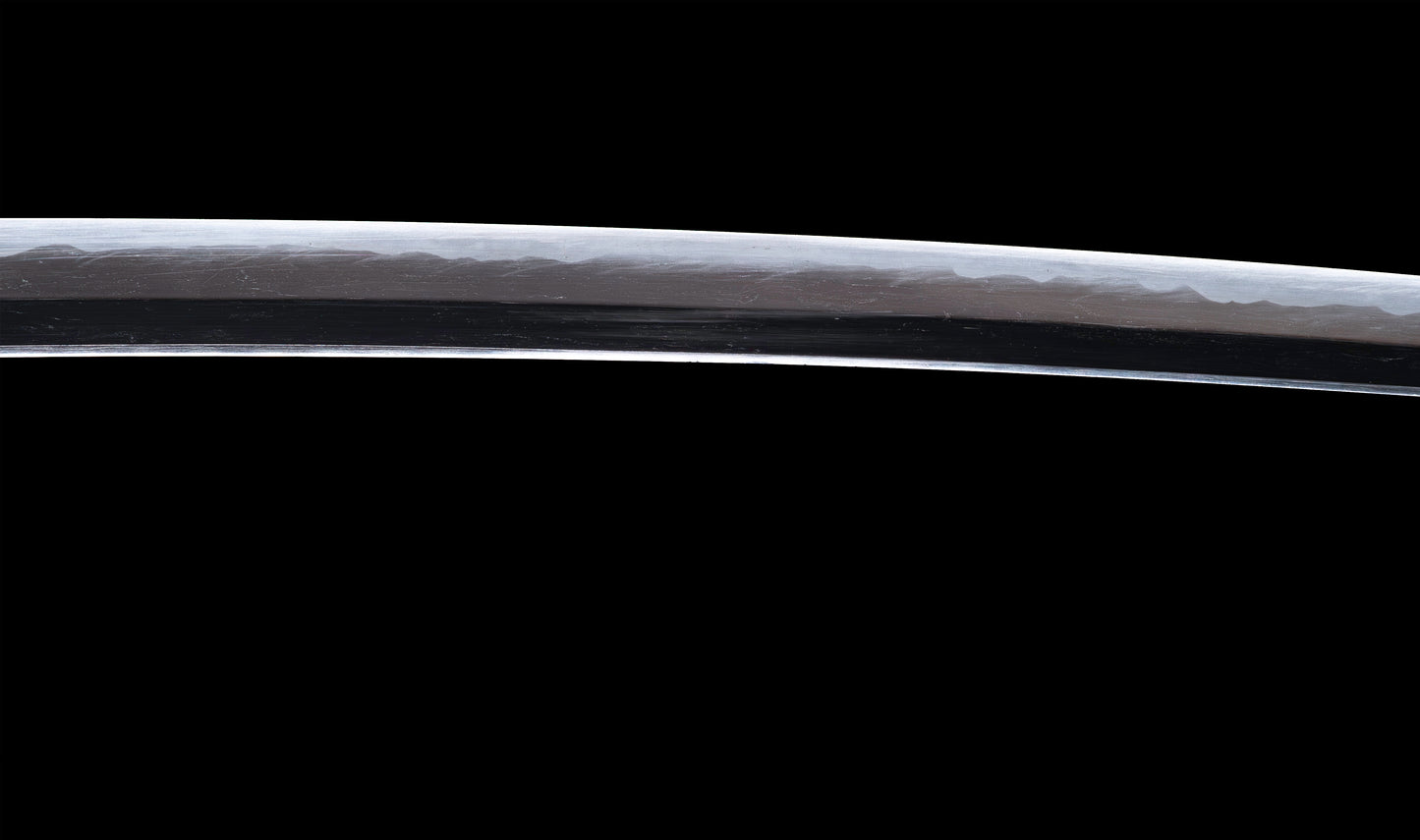 Antique Japanese Katana Sword with Tombo Dragonfly Menuki & Sansui Landscape Tsuba