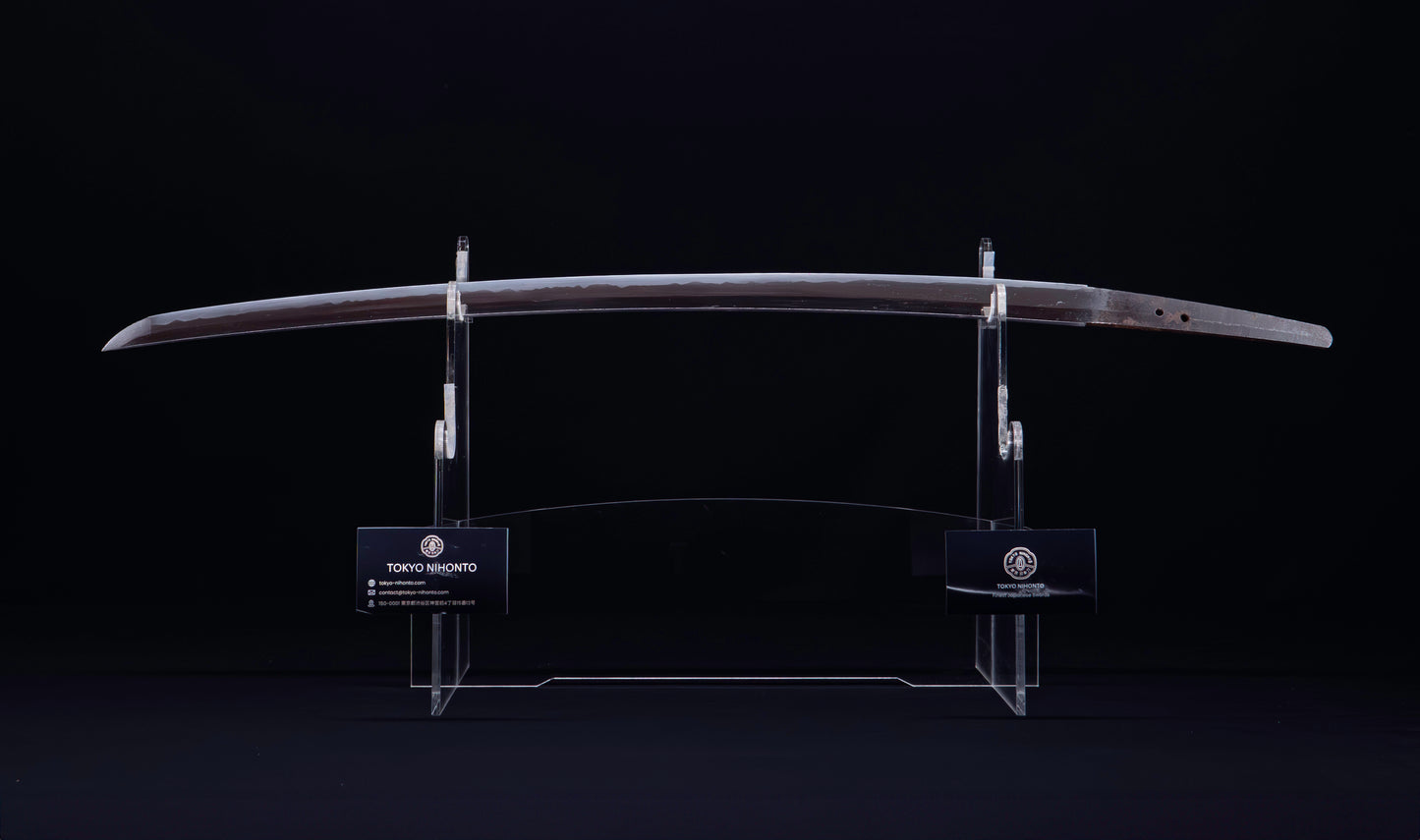 Antique Japanese Katana Sword with Tombo Dragonfly Menuki & Sansui Landscape Tsuba