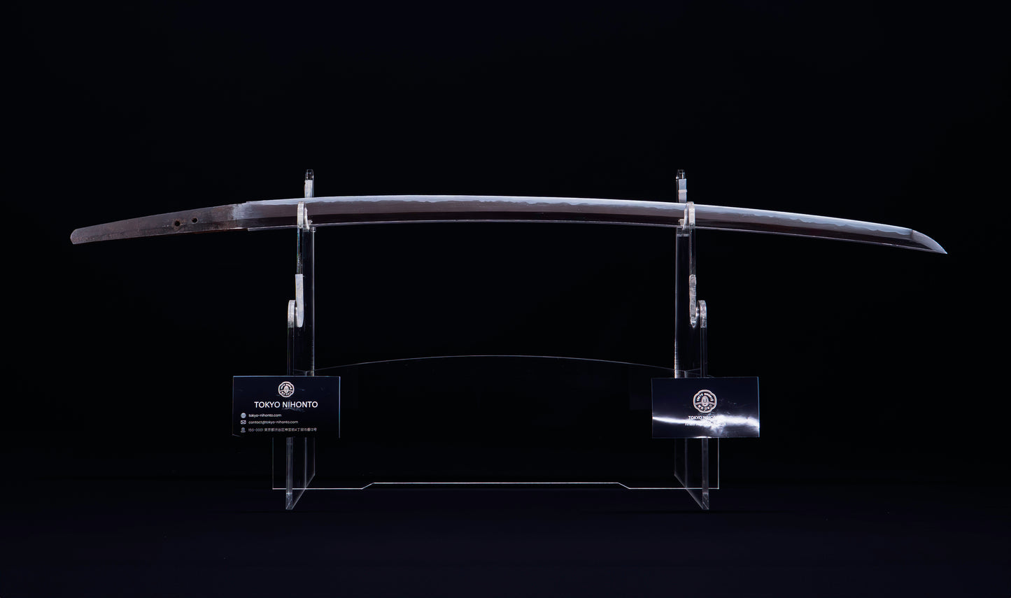 Antique Japanese Katana Sword with Tombo Dragonfly Menuki & Sansui Landscape Tsuba