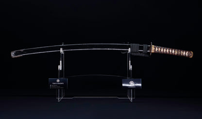 Antique Japanese Katana Sword with Tombo Dragonfly Menuki & Sansui Landscape Tsuba