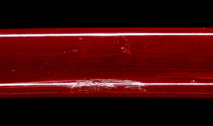 Antique Japanese Katana Sword with Red Saya and Gold Fukurin Momiji Tsuba