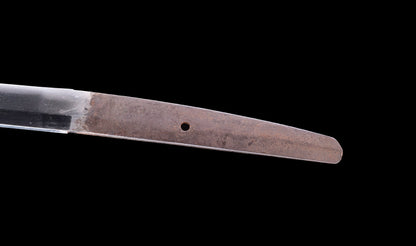 Antique Japanese Katana Sword with Red Saya and Gold Fukurin Momiji Tsuba