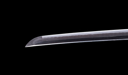Katana japonesa antigua firmada Kojima Katsumasa con tsuba de hierro tipo paisaje
