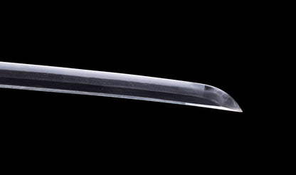 Katana japonesa antigua firmada Kojima Katsumasa con tsuba de hierro tipo paisaje