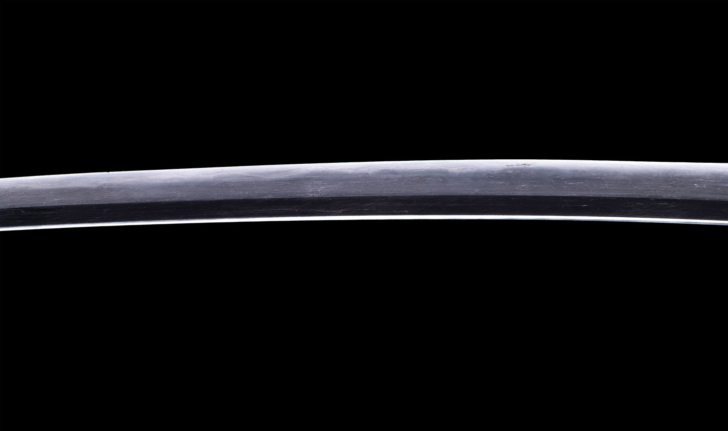 Katana japonesa antigua de Kaifu con doble Hozon y tsuba Gunbai de Myōchin