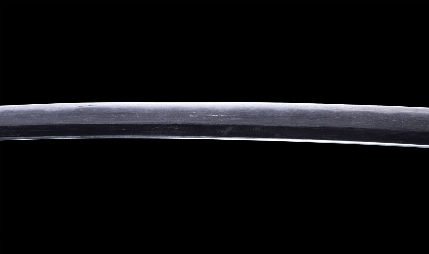 Katana japonesa antigua de Kaifu con doble Hozon y tsuba Gunbai de Myōchin