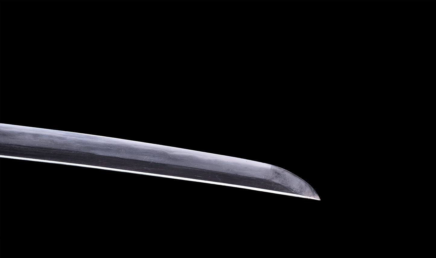 Katana japonesa antigua de Kaifu con doble Hozon y tsuba Gunbai de Myōchin