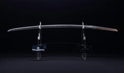 Katana japonesa antigua de Kaifu con doble Hozon y tsuba Gunbai de Myōchin