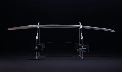 Katana japonesa antigua de Kaifu con doble Hozon y tsuba Gunbai de Myōchin