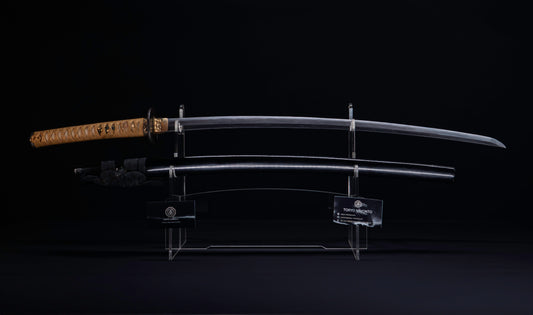Antique Japanese Katana Sword by Kaifu with Double Hozon and Myōchin Gunbai Tsuba