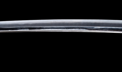 Antique Japanese Katana with Seated Sages Iron Tsuba and Suguha Hamon, Mumei, Edo Period