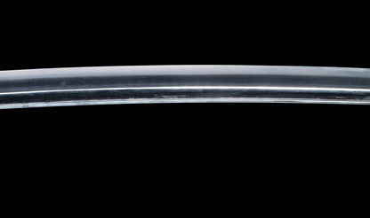 Antique Japanese Katana with Seated Sages Iron Tsuba and Suguha Hamon, Mumei, Edo Period