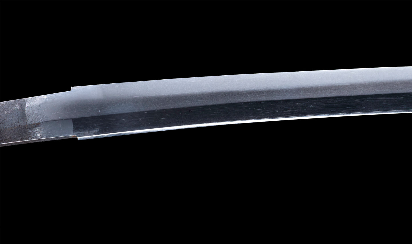 Antique Japanese Katana Sword with Notare-Gunome Hamon signed Ishidō Teruhide — 10th Generation Ishidō School — Tamahagane