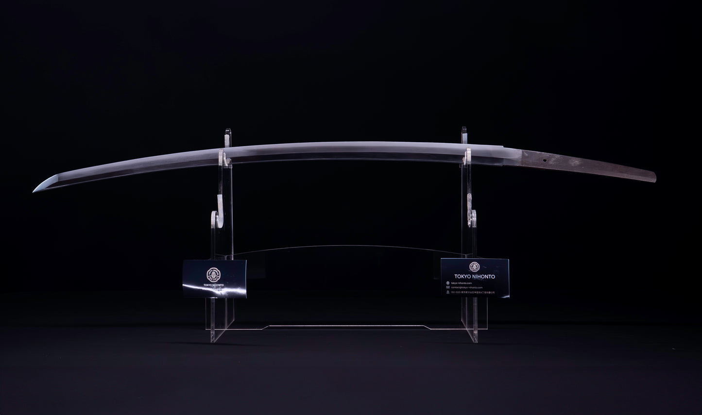 Antique Japanese Katana Sword with Notare-Gunome Hamon signed Ishidō Teruhide — 10th Generation Ishidō School — Tamahagane
