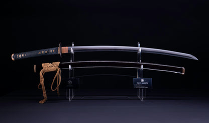 Antique Japanese Katana Sword with Notare-Gunome Hamon signed Ishidō Teruhide — 10th Generation Ishidō School — Tamahagane