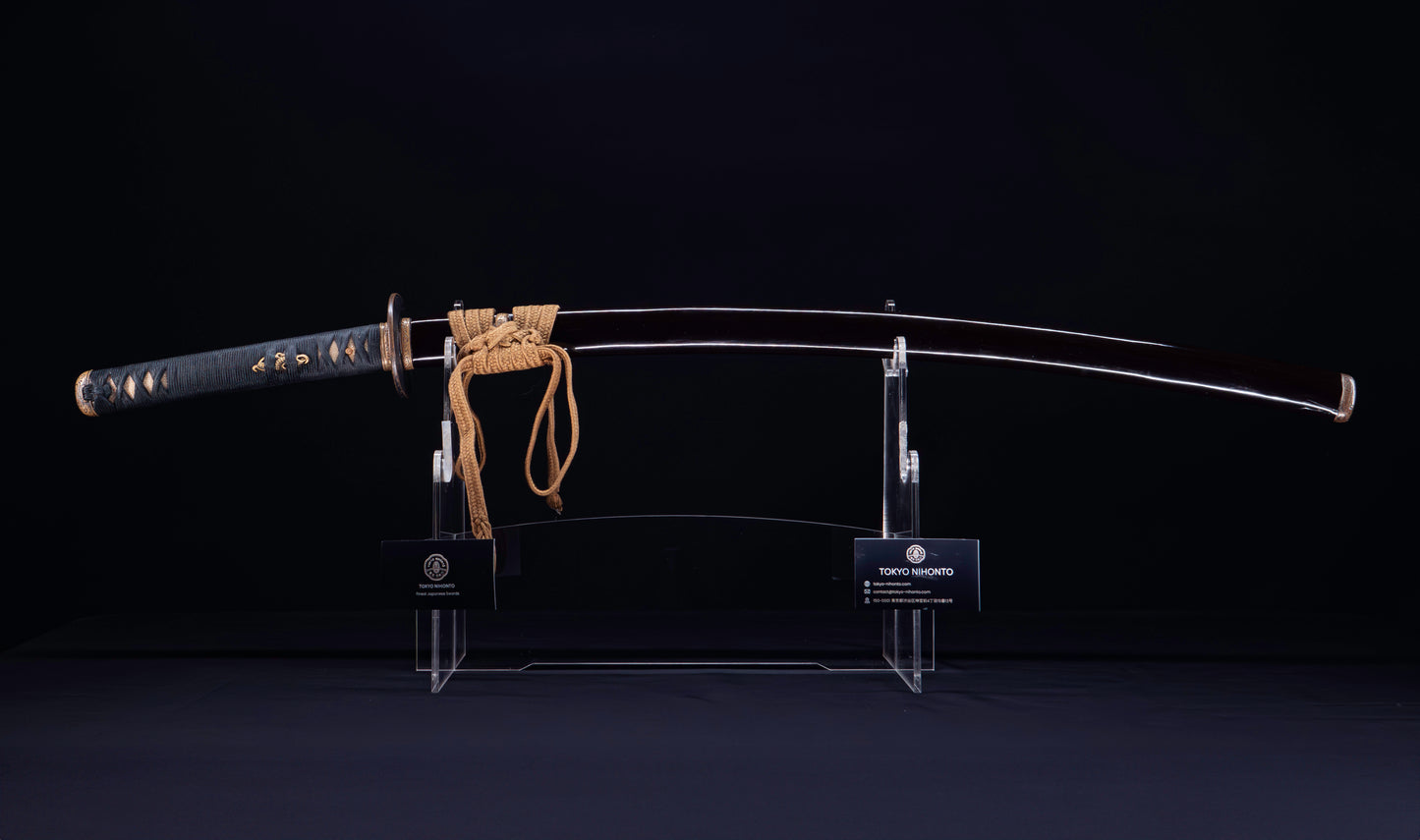 Antique Japanese Katana Sword with Notare-Gunome Hamon signed Ishidō Teruhide — 10th Generation Ishidō School — Tamahagane