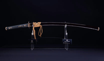 Antique Japanese Katana Sword with Notare-Gunome Hamon signed Ishidō Teruhide — 10th Generation Ishidō School — Tamahagane