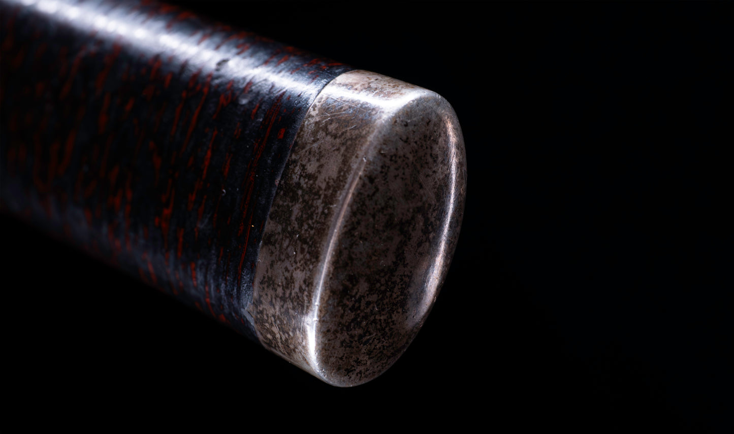 Antique Japanese Katana Sword with Toran Hamon and Cherry-Blossom Iron Tsuba — Osaka Shintō