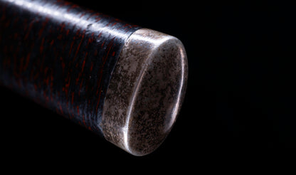 Antique Japanese Katana Sword with Toran Hamon and Cherry-Blossom Iron Tsuba — Osaka Shintō