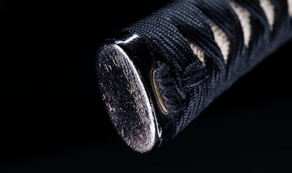 Antique Japanese Katana Sword with Toran Hamon and Cherry-Blossom Iron Tsuba — Osaka Shintō