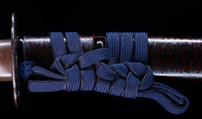 Antique Japanese Katana Sword with Toran Hamon and Cherry-Blossom Iron Tsuba — Osaka Shintō