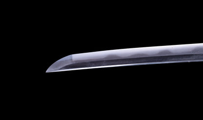 Antique Japanese Katana Sword with Toran Hamon and Cherry-Blossom Iron Tsuba — Osaka Shintō