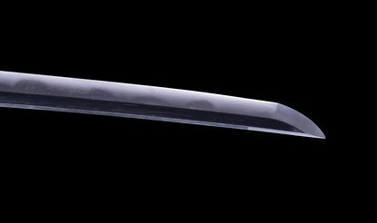 Antique Japanese Katana Sword with Toran Hamon and Cherry-Blossom Iron Tsuba — Osaka Shintō