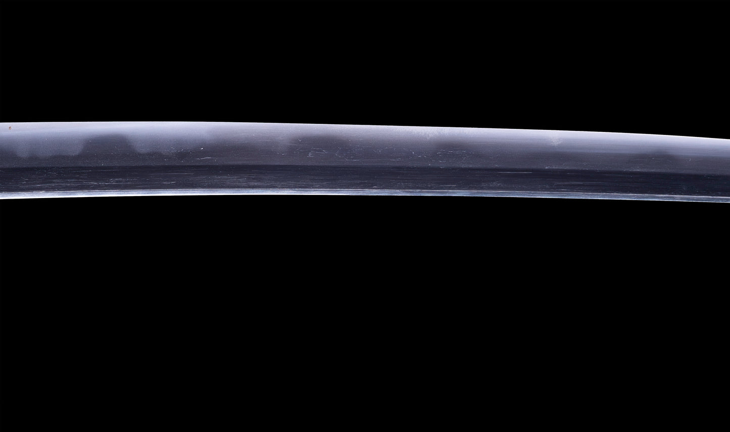 Antique Japanese Katana Sword with Toran Hamon and Cherry-Blossom Iron Tsuba — Osaka Shintō