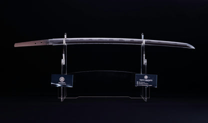 Antique Japanese Katana Sword with Toran Hamon and Cherry-Blossom Iron Tsuba — Osaka Shintō